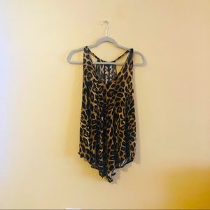 Leopard print flared top